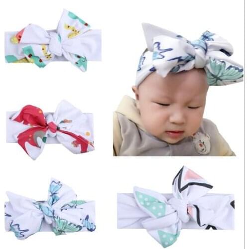 Baby Infant Toddler DIY Summer Cartoon Print Headband Lovely Girl Hairband Soft Headwrap Hair Bow Tiara Hair Band Accessories