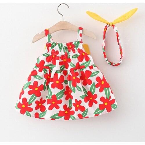 Infant Girls baby clothes summer beach suspenders princess dress for newborn girls baby clothing 1 year birthday dresses dress