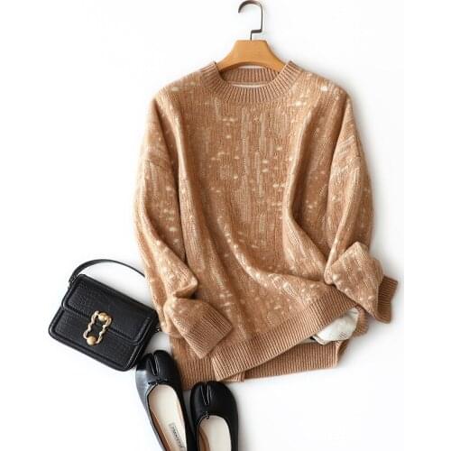 Design Women Winter Sweaters 2020 30% Cashmere+70% Wool High Street O-Neck Truien Dames Winter Womens Knit Pullover Autumn