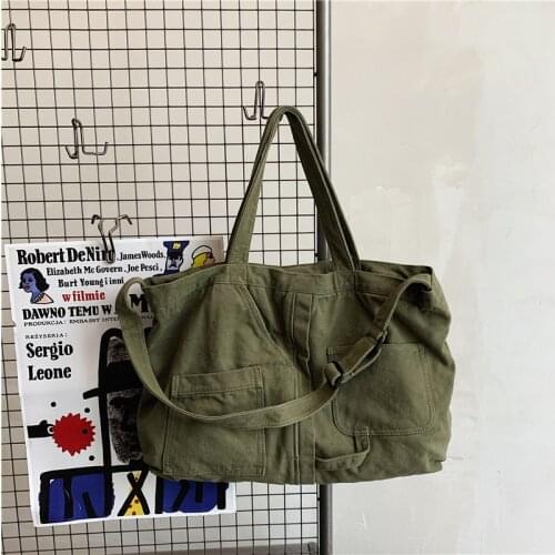 Canvas Shoulder Bag for Women Fashion Messenger Bag Teenager Girls Teenage Crossbody Bag Teen Large Capacity Tote Purse Handbag