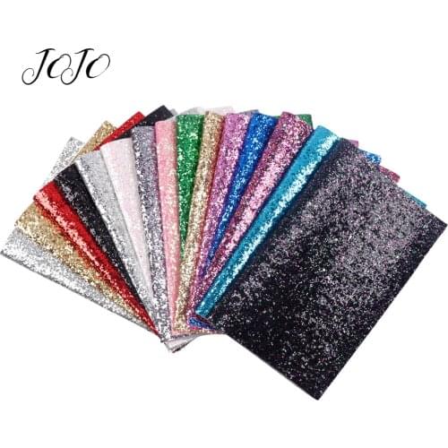 JOJO BOWS 22*30cm Sparkly Chunky Glitter Fabric Solid Sheets For Bows Needlework DIY Garment Sewing Materiasl Wedding Decoration