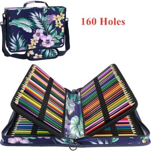 Kawaii School Kpop Pencil Case 160 Holes 3 Layers Cute Large Penal Pencilcase Professional Pencil Bag Stationery for ArtPainting