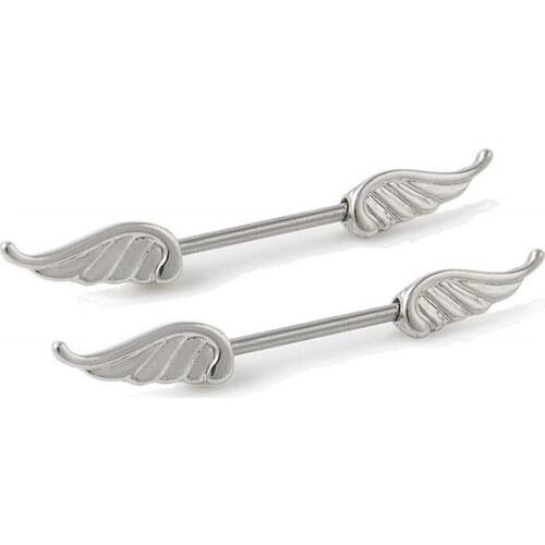 1pc New Sexy Angel Wings Feather Body Nipple Bar Barbell Piercing Ring Jewelry