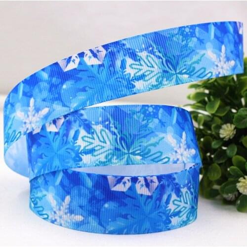 16813M48 , 25MM snowflake Series Printed grosgrain ribbon, DIY handmadeHair accessories Material wedding gift wrap