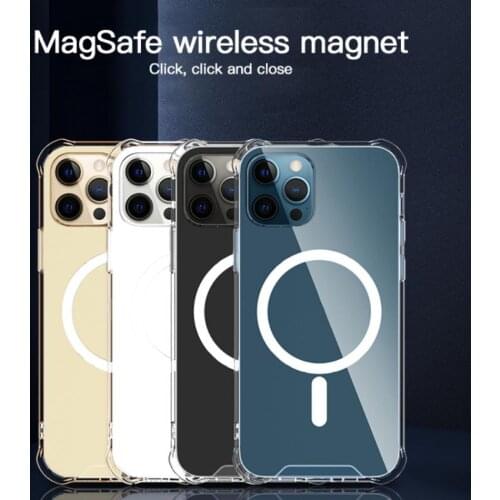 Transparent Magnetic Wireless Charger Case for iPhone 12 Pro Max Mini Magsafing Clear Back Cover for iPhone 11 Pro XS Max X XR