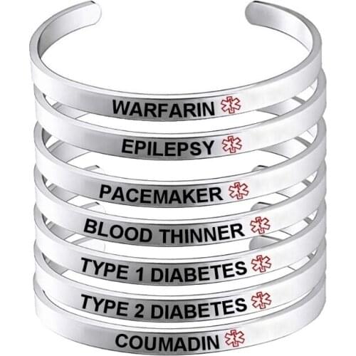 Medical Alert Bracelet Rolo Chain Medic ID Bracelets Monitoring Awareness for Womens for Outdoor Emergency,Do Not Resuscitate