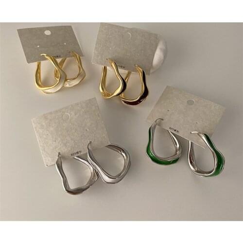 Irregular Glaze Metal Earrings Irregular Glaze Metal Earrings South Korean Style Personality Fashion Retro Geometric Earrings