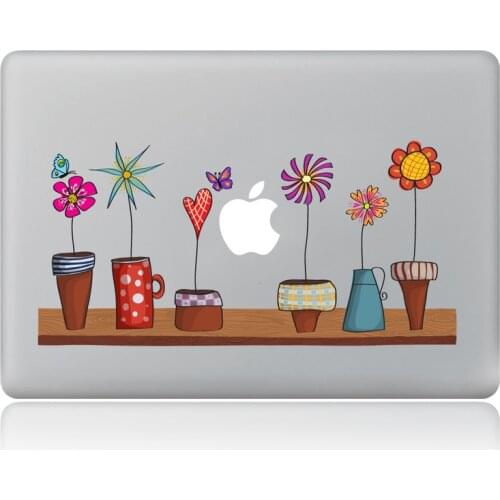 Cute flowerpot Pattern Vinyl Decal Laptop Skin Case For New Macbook Air Pro Retina 13 inch Laptop Cover Sticker