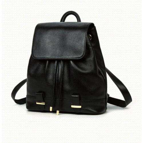 Fashion Soft Genuine Leather Women Large Backpack Outdoor Causal Bags