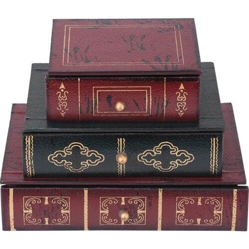 Fashion Vintage Book Shape Jewelry Gift Storage Chest Box Case Organizer Drawer Jewellery Earrings Bracelets Container Holder