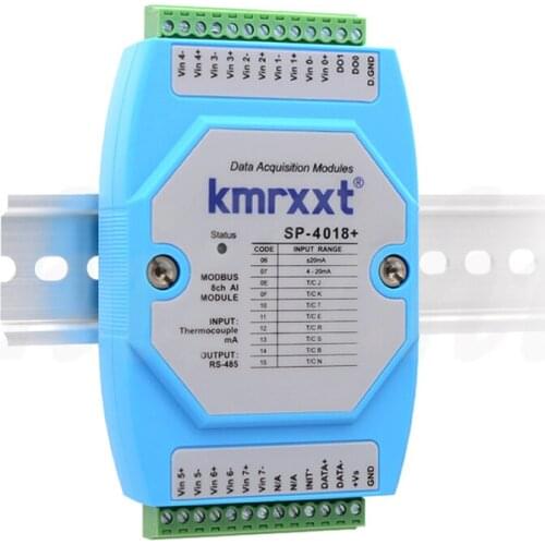 Thermocouple temperature acquisition module 8 input K-type thermocouple to 485 Modbus RTU 4018