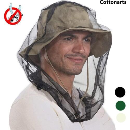Men Outdoor Survival Bee Insect Mesh Hat Veil Fishing Proof Mosquito Head Net Cover Face Head Protector Breathable Sunshade Mask