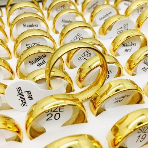 Wholesale bulk lots 50pcs/pack mens womens stainless steel Jewelry engagement wedding Rings