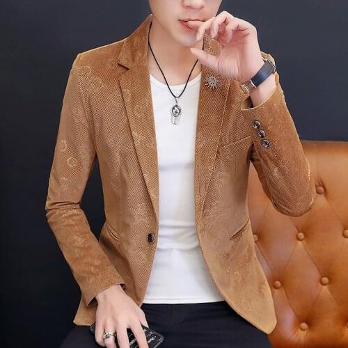 2020 New Mens Blazers Jacket One Button Slim Fit Waterproof Windproof Casual Coat B41