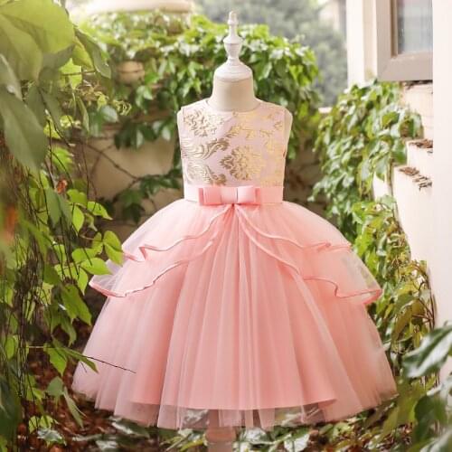 2021 new sleeveless bowknot net yarn princess dress girl dress girl dress dress toddler girl for summer ball gown Young girls