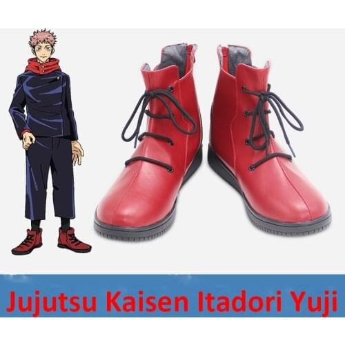Anime Jujutsu Kaisen Cosplay Yuji Itadori Wig Jujutsu Kaisen Yuji Itadori Pink Black Short Heat Resistant fiber Hair Wigs Shoes