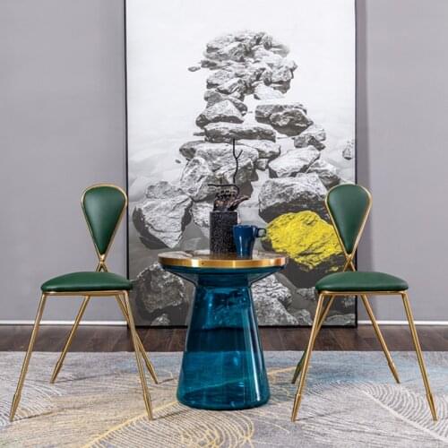 Luxury Glass Personality Creative Coffee Table Corners A Few Small Coffee Table Negotiation Leisure Table and Chair Combination