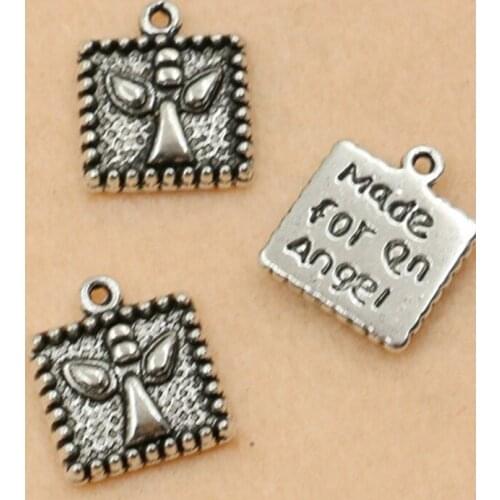 Tibetan Silver Plated Made for an Angel Charm Pendants for Jewelry Making Handmade Jewelry DIY Accessories 15x13mm