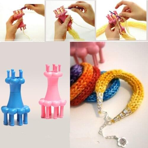 Spool Loom For Making Tube Scarf Double head weaver With Crochet Hook Hobby Knitting Machine Sewing Tools For Knitting Bracelet