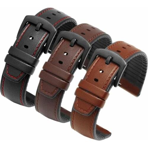 Vintage Leather Bracelet Men Watch Bands Strap For Huawei Watch 2 Pro/GT Active/Elegant/Honor Magic/Samsung Galaxy Watch Band