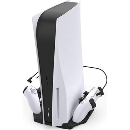 28EA Upgrade Controller Charger, Compatible w/ PS5 Dual Controller Charging Stand Docking Station Game Storage