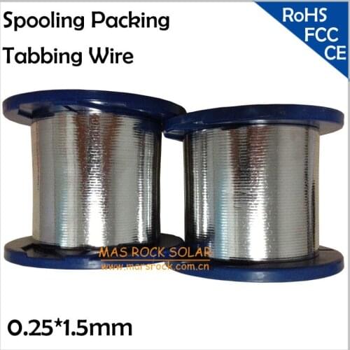 0.25*1.5mm Tab Wire for Solar Cell, Spooling Packing, 1.5mm Tab Wire Solar Panel, Wholesale PV Ribbon for Solar Module, CE FCC