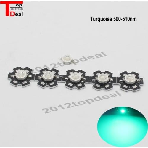 10 pcs 3W Turquoise Cyan LEDs Diode Beads Lamp Chip Emitter 700ma 3Watt Chip type 500nm 505nm 510nm with/ no pcb
