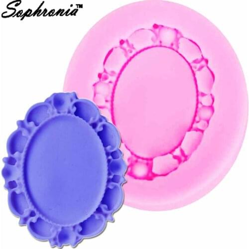 10PCS/SET Mirror Shaped Border Silicone Molds Crown Gumpaste Chocolate Candy Moulds Frame Cupcake Fondant Decorating Tools m717