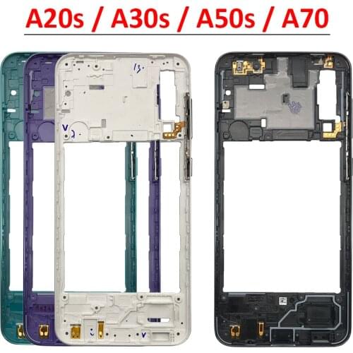 10Pcs/Lot, Middle Frame Bezel Middle Plate For Samsung Galaxy A20S A207F A30S A307F A50S A507F A70 A705F Replacement Parts