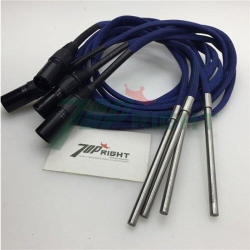 120v200w dia.6.5mm x100mm resistance Cartridge Heater with 5 pin blue color kevlar sleeve