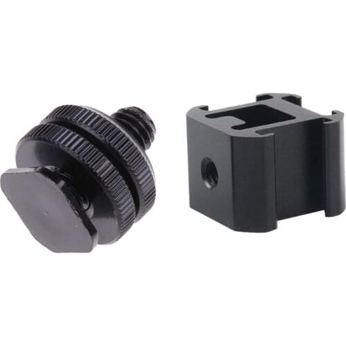 3 Hot Shoe Mount Adapter Dual Screws Bracket Stand Holder for DSLR Camera for LED Video Microphone Monitor Flash Light