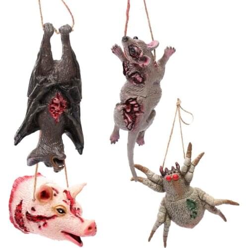 4 Styles Halloween Horror Hanging Animal Haunted Spider/Bat/Mouse Party Prop Decoration
