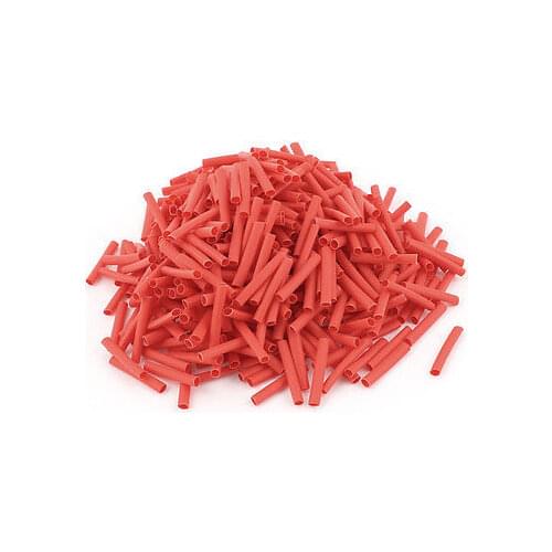 500pcs 3mm 2:1 Red Polyolefin Heat Shrink Tubing Tube Wire Wrap