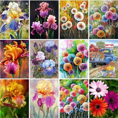 5D Diamond Painting Flowers Rhinestones Beads Full Square Round Drill Embroidery Dandelion Diamond Mosaic Full Layout Home Decor