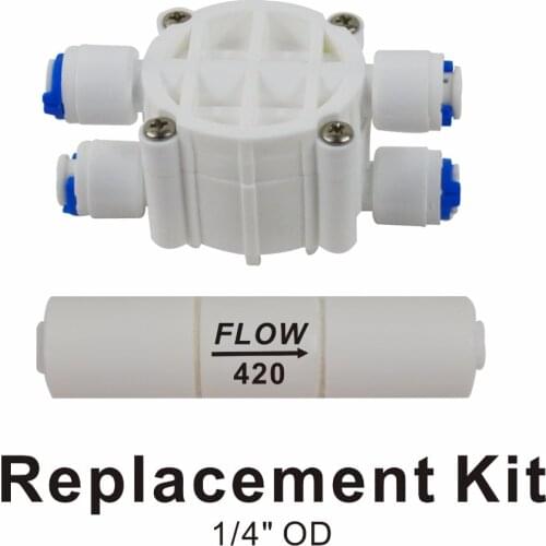 Automatic Shut Off Valve & Flow Restrictor 420cc 1/4-Inch Quick Connect for RO Reverse Osmosis Systems