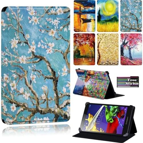 Tablet Case for Lenovo Tab 2 A7-(10/10F)/A10-70/Tab 2 A8/Tab 4 (8/8 Plus/10 /10 Plus)/Tab 3 7 Essential - Painting Cover Case