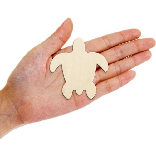 10x Wood Sea Turtle Cutout Wooden Turtle Shape Embellishments Blank DIY Craft Decoration Wood Cut Out