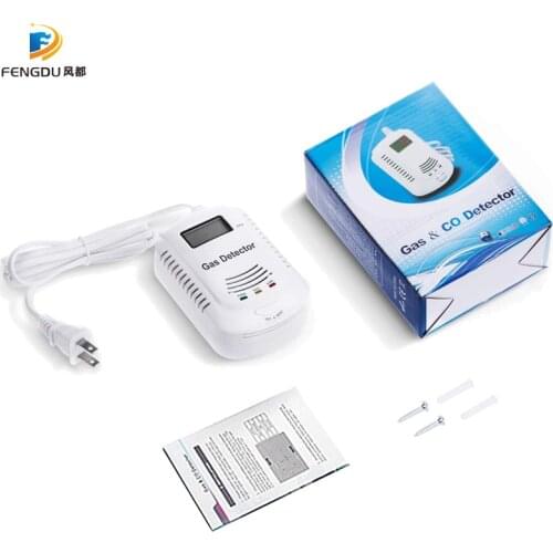 2 IN 1Wired LPG Gas Detector Combustible Natural Gas Sensor Voice Prompt Warnig Gas Leakage Alarm Sensor for Home Security