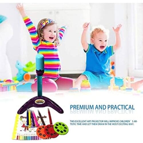 Children LED Projector Multifunctional Art Painting Toy Creative Interaction Drawing Board Learn Painting Tools Girl Toy