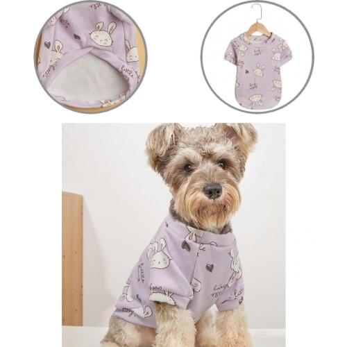 Breathable Stylish Rabbit Print Dog Pullover Stretchy Pet Costume Warm for Halloween