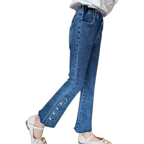 Girls Jeans Solid Color Girl Jeans Child 2021 Autumn Jeans Kid Casual Style Childrens Clothing 6 8 10 12 14