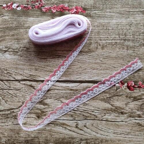 Hot sales 10 yards beautiful 18mm wide embroidery lace White and Red mesh belt clothing decorative arts and crafts