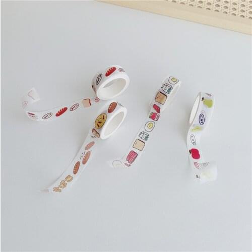 Ins Korea The same paragraph Bread Fruit Tape Student Handbook Decoration and Paper Tape DIY Material Paste Adhesive Paper