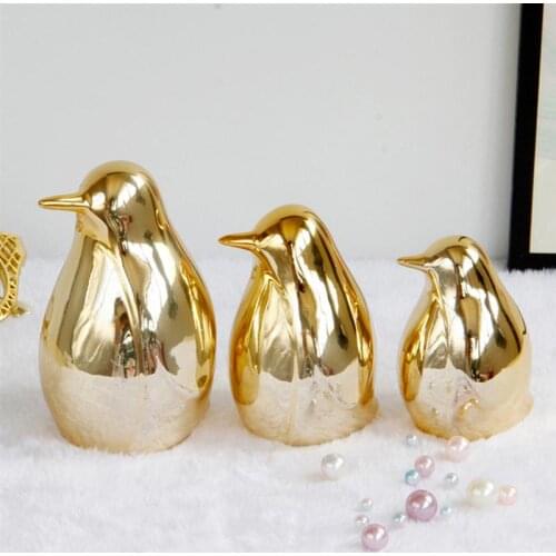 1Pc European Style Ceramic Ornament Exquisite Creative Penguin Adornment Simplicity Desktop Decoration