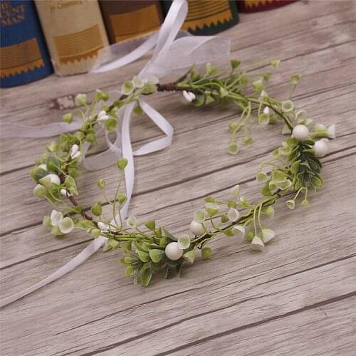 Korean handmade simulation flower leaf garland hair dressing wedding hair ornament