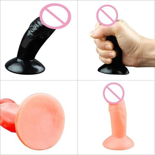 Small Penis Mini Dildo Sucker Realistic Skin Texture Beginner Game Anal Dilator Massage Stimulation Adult Sex Toy Unisex