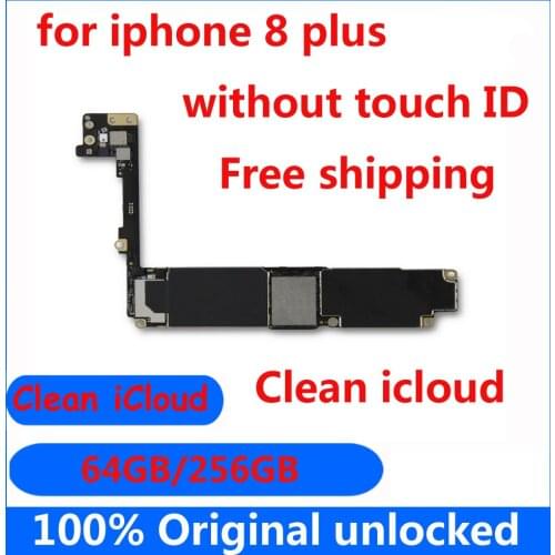 Clean iCloud IOS system logic board without touch ID for iphone 8Plus 8 Plus 64GB 256GB mainboard Original unlocked motherboard