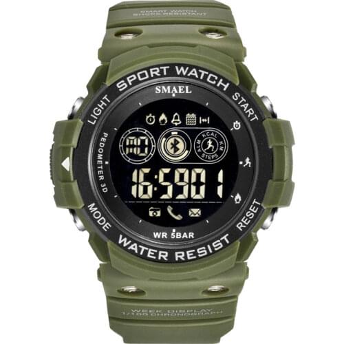 Fashion Smael Men Watches Bluetooth Smart Watch Men Sports Watches LED Display Mens Digital Watches montre homme horloge mannen