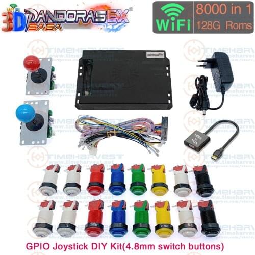 Pandora Box CX 2800 in 1 or Pandora SAGA 3D EX 8000 in 1 WIFI DIY Multi Games Kit 8 Way Joystick Switch Push Button Wires parts
