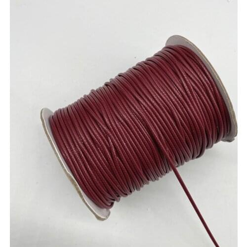 New 0.5 0.8 1.0 1.5 2.0mm Wine Red Waxed Cord Waxed Thread Cord String Strap Necklace Rope Beads for Jewelry Making